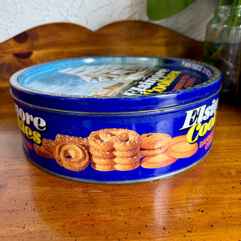 Vintage Elsinore Cookies Tin Danish Butter Cookies Tin Nautical Ship Denmark - Picture 4 of 11